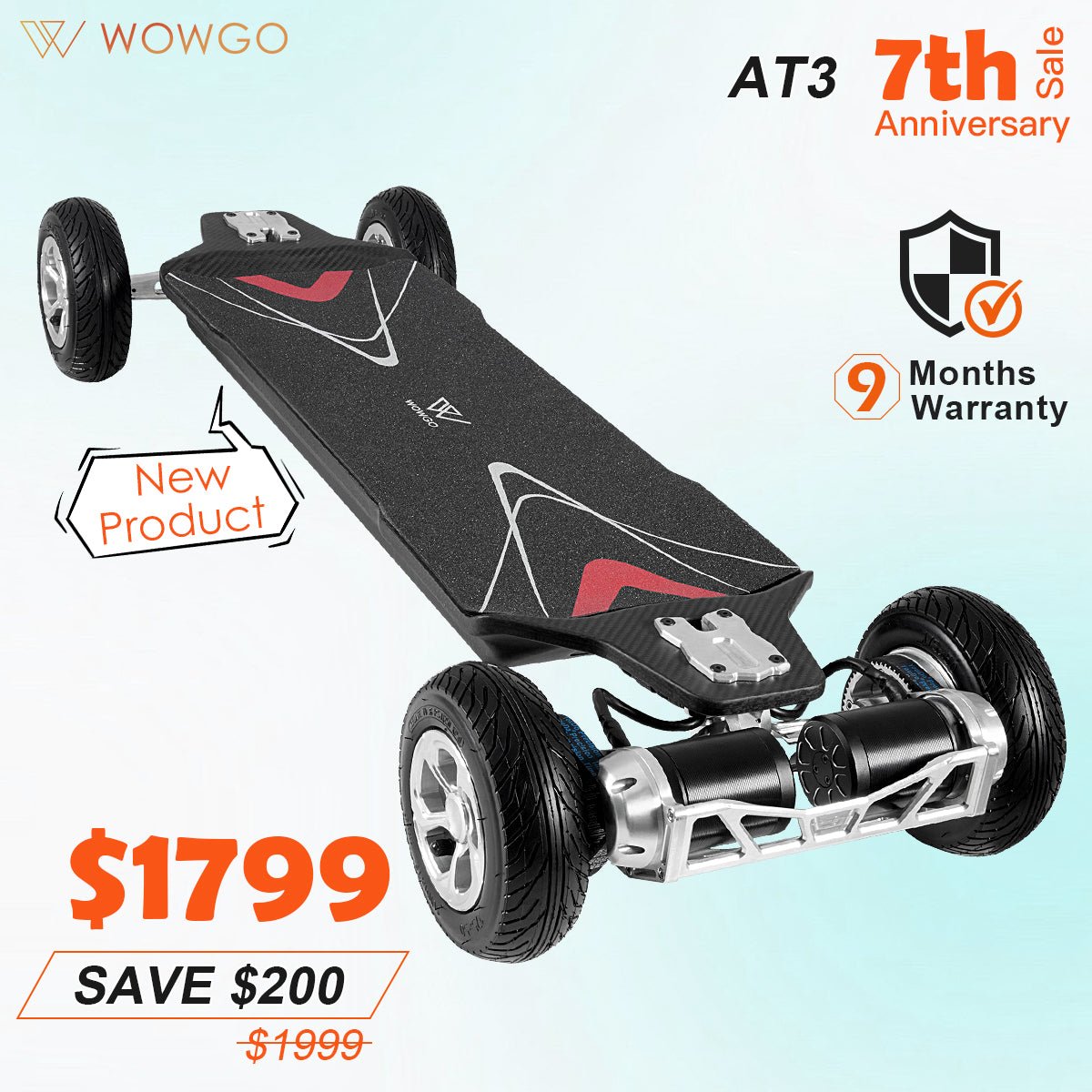 WowGo AT3 All-terrain Electric Skateboard & Longboard