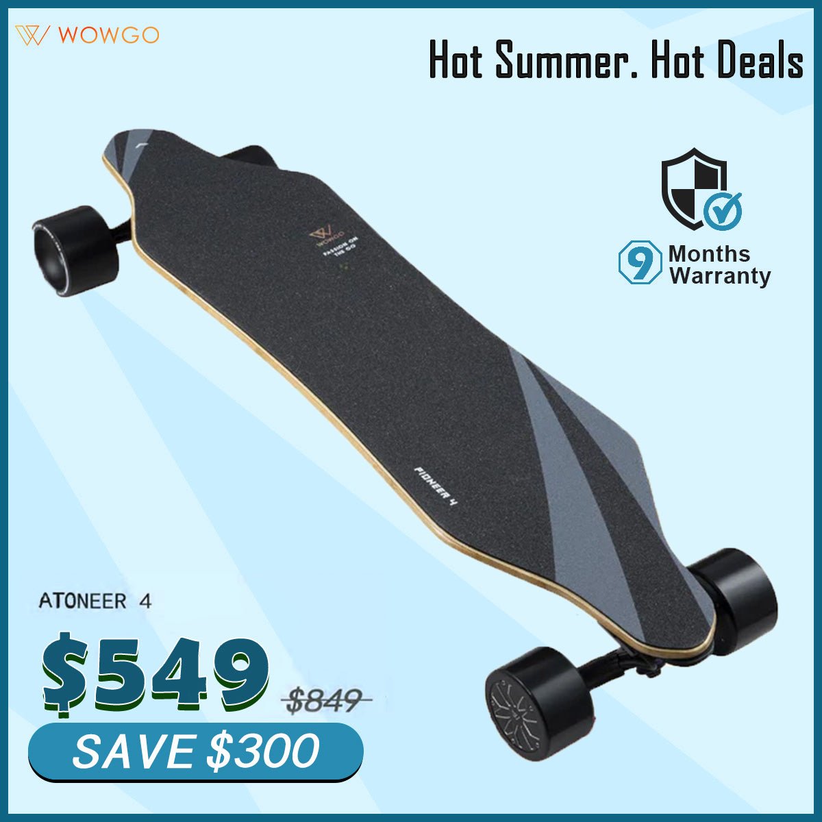 WowGo Pioneer 4 Electric Skateboard & Longboard - WOWGO BOARD