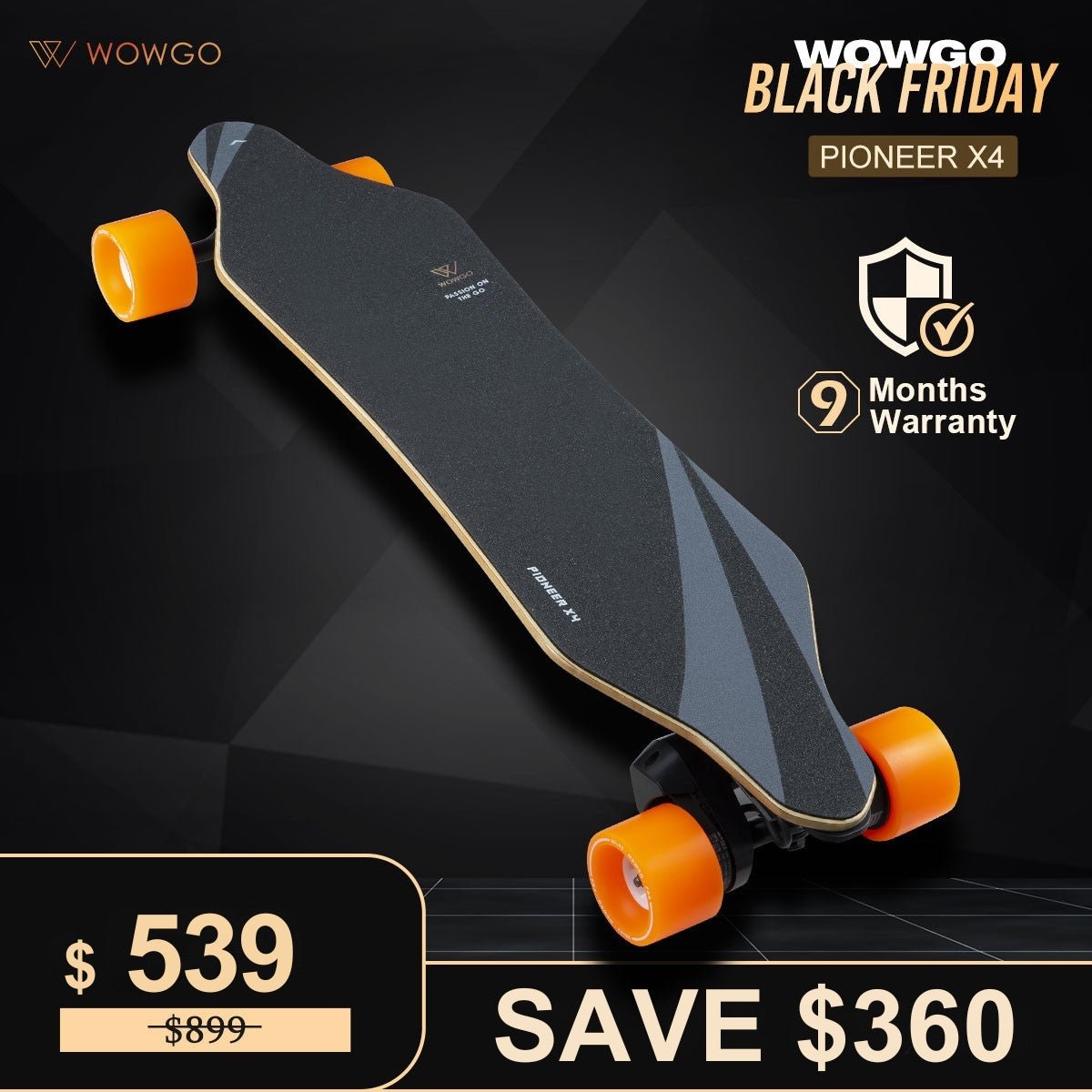 WowGo Pioneer X4 Electric Skateboard & Longboard - WOWGO BOARD