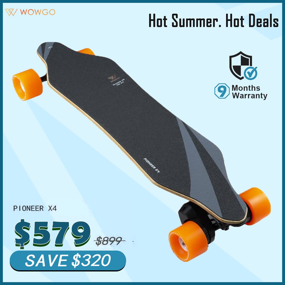 WowGo Pioneer X4 Electric Skateboard & Longboard - WOWGO BOARD