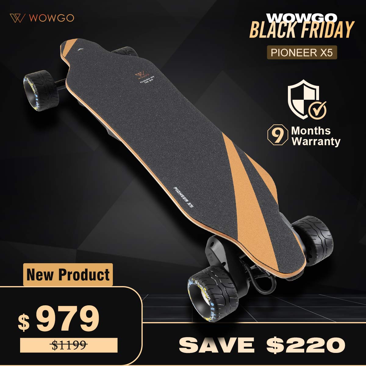 WowGo Pioneer X5 Electric Skateboard & Longboard - WOWGO BOARD