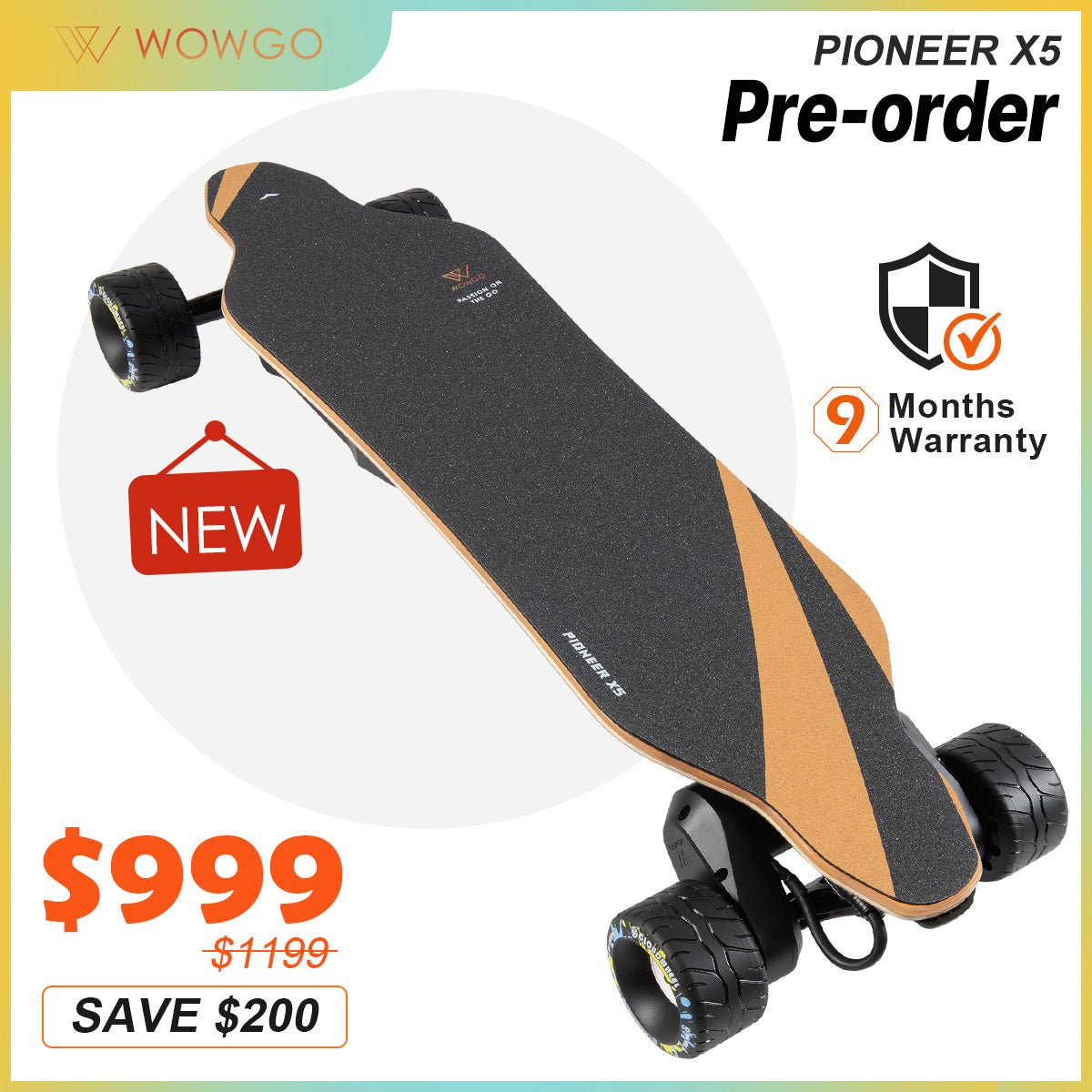 WowGo Pioneer X5 Electric Skateboard & Longboard - WOWGO BOARD